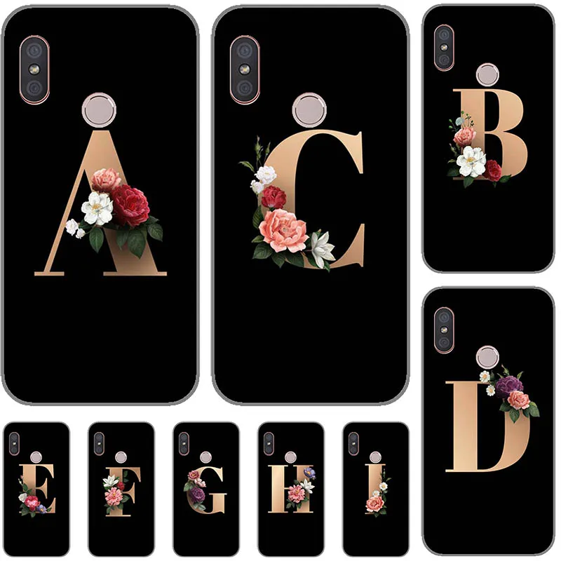 Силиконовый мягкий чехол с милыми черными буквами и цветами для Xiaomi Mi8 Mi 8 SE 7 Mi7 Lite