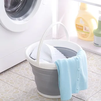 

10L 5L 3L Multifunctional Foldable Silicone Water Bucket Outdoor Beach Fishing Bucket Storage Water Bucket colapible Barrels