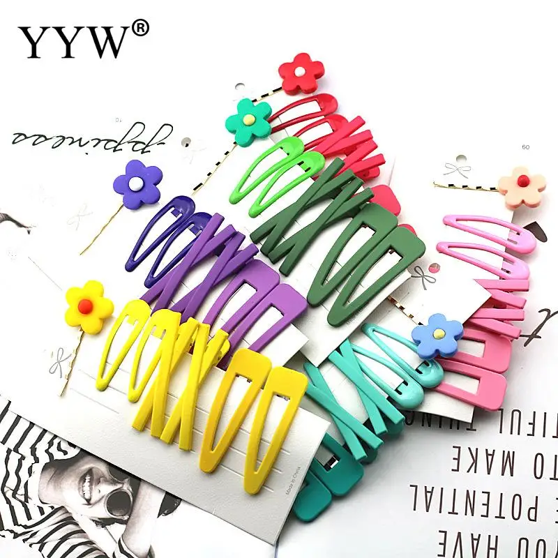 2sets/Lot Korean Style Girls Women Hair Snap Clips Multicolored Flowers