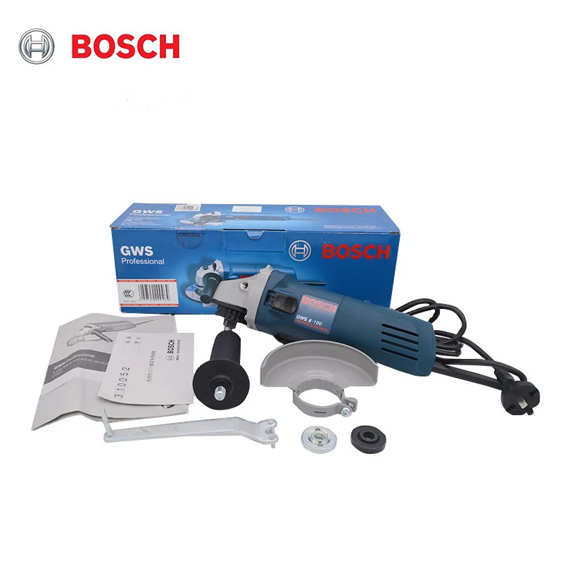 BOSCH GWS 6-100 670 Вт мощность угловая шлифовальная машина для резки полировальная машина с блокировкой шпинделя быстрая замена