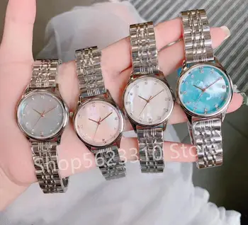 

Luxury Women square diamond Watches Stainless steel Quartz Wrist watch sapphire clock Four Colors Mother Of Pearl Dial Watch