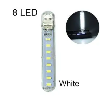 DC 5 В Мини светодиодный Ночной светильник, портативный 10 светодиодный s 24 светодиодный s USB настольная лампа для чтения, сгибаемый удлинитель, адаптер для США, книжный светильник s - Испускаемый цвет: 8 leds white