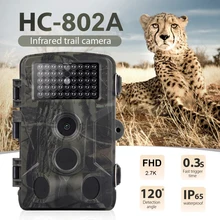 Caméra de chasse infrarouge 24mp 2.7K, piège à photos, sans fil HC802A, Surveillance et suivi de la faune