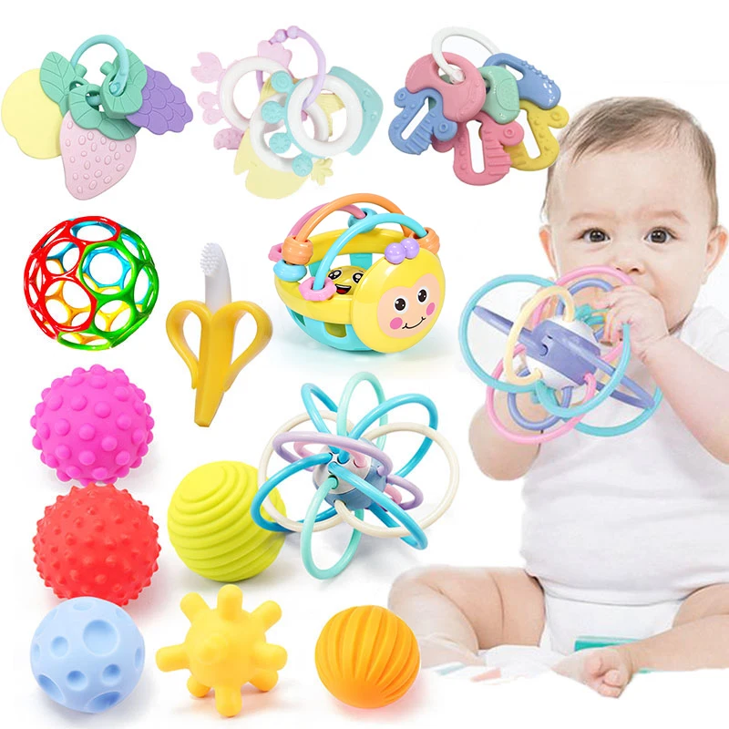 

Soft Baby Rattle Teether Baby Toys 0 12 Months Educational Infant Crib Toys Newborn Baby Montessori Rattle Toys Games For Babies