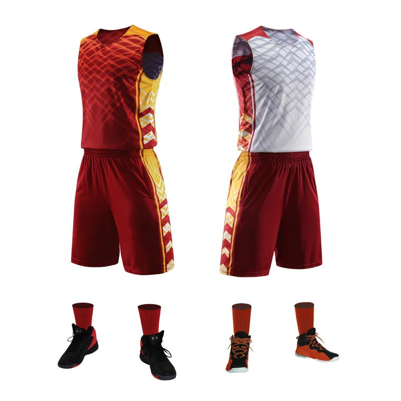 Reversible Basketball Jersey Set Men's Kids Blank Basketball Tracksuits Breathable Team Sport Kits Uniform Customized basketball jerseys