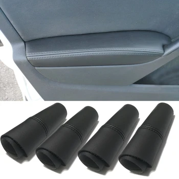 

4pcs/set black microfiber leather car door armrest cover door panel cover trim accessories for Golf 6 MK6 2010 2011 2012 2013