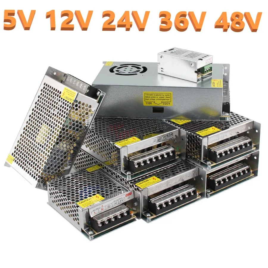 

12V Power Supply 5V 12V 24V 36V 48V Power Supply Led Lighting Transformer Source AC 220V TO DC 12 V 1A 2A 3A 5A 10A 20A 30A