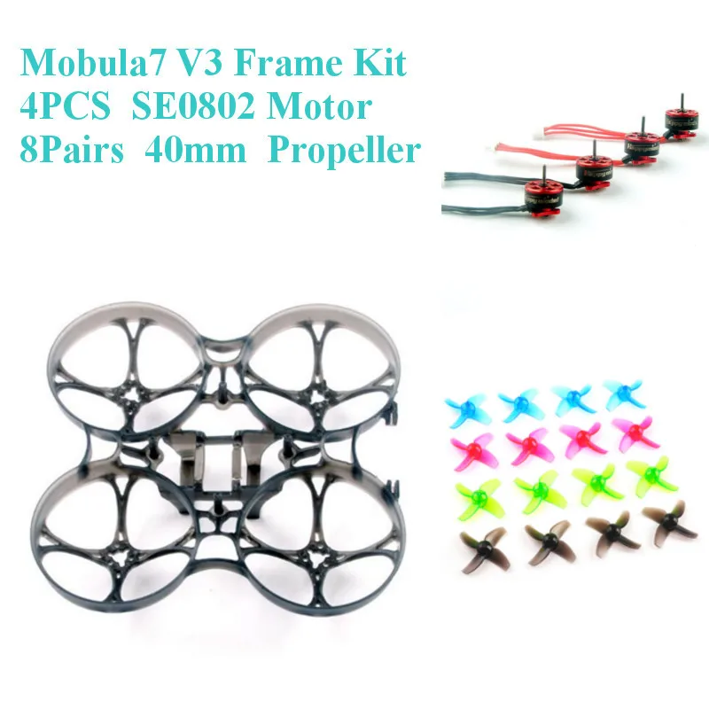 Happymodel Mobula7 V3 75 мм комплект обновленной рамы SE0802 1 2S 16000KV 19000KV 40 Пропеллер для RC FPV Drone