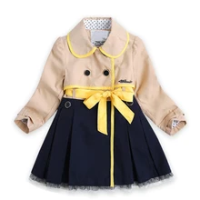 Новое поступление года; Тренч для маленьких девочек; Тренч; длинная куртка; сезон осень-весна; детская модная верхняя одежда; Детское пальто