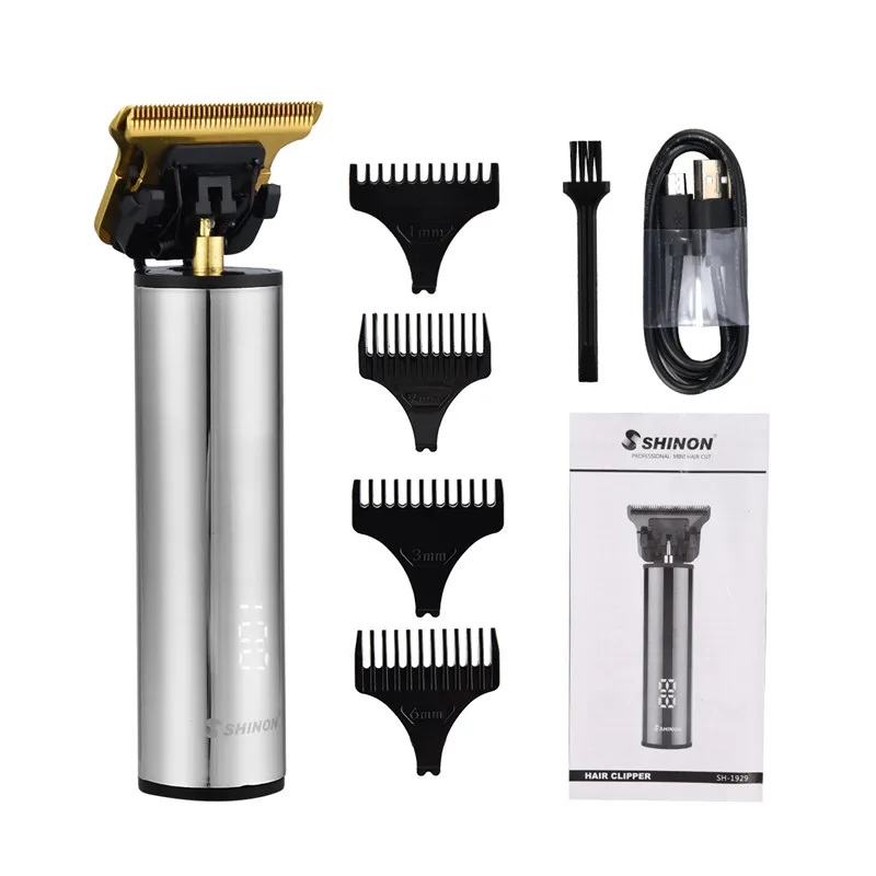Máquina de Cortar Aparador de Barba Corte de Cabelo Recarregável Cerâmica Cabelo t Lâmina Barbeiro 0mm Borda T-outliner Usb Pro 10 Cheap Aparadores de pelo