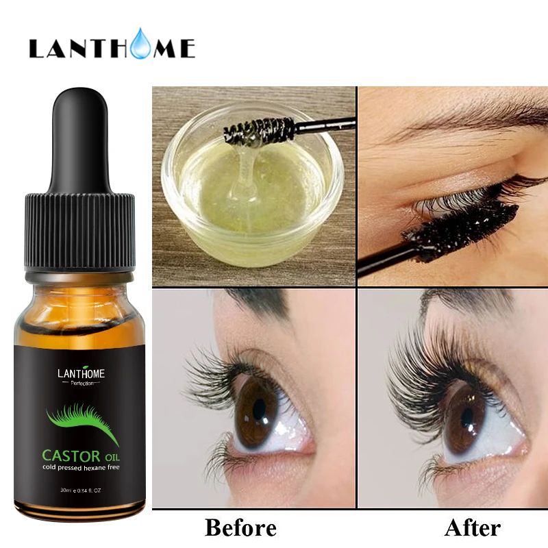 Oil LANTHOME Castor for Hair Eyelash Lifting Eyelashes Thick Eyebrow Growth Enhance Eye Lashes Serum        es_voghion.com