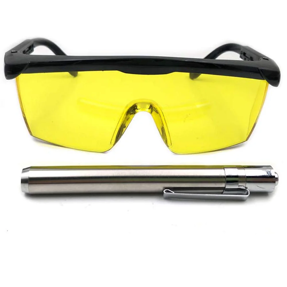 

Car Air Conditioning UV Protective Leak Detector Kit Test Flashlight Blacklight Penlight UV Protective Glasses Leak Detector Too