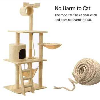 

Sisal Rope For Cat Tree Scratch Post Cat Tree Scraper Cats Rope Making DIY Desk Foot Stool Chair Legs Binding Rope Material
