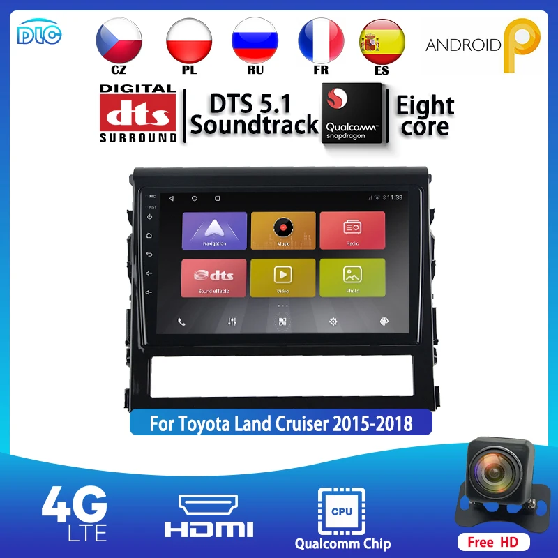 

Android 9.0 4G+64G 8core IPS 1280*720 QLED 4G Wifi 2 Din Radio Stereo Head Unit GPS Navigation Player for Land Cruiser 2015-2017