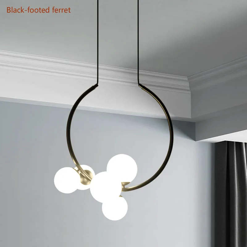 

Modern LED chandelier simple black and white LED chandelier living room chandelier loft chandelier kitchen lighting decoration