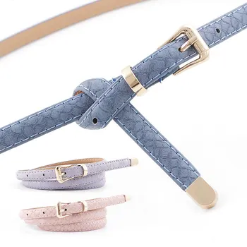 

105x1.1cm Female Pu Leather Snake Belts Women Thin Skinny Waist Belts for Dress Hot Pin Buckle Waistband Cinto Feminino