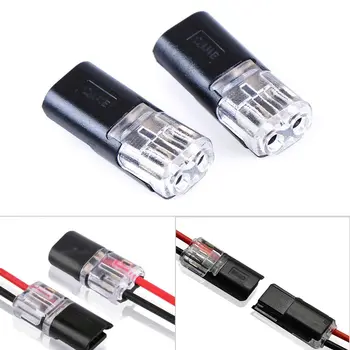 

Cable Crimp Terminal Block 10pcs 2pin Pluggable Spring Lock Wire Connector for 22-20AWG Wire Quick Splice Connector