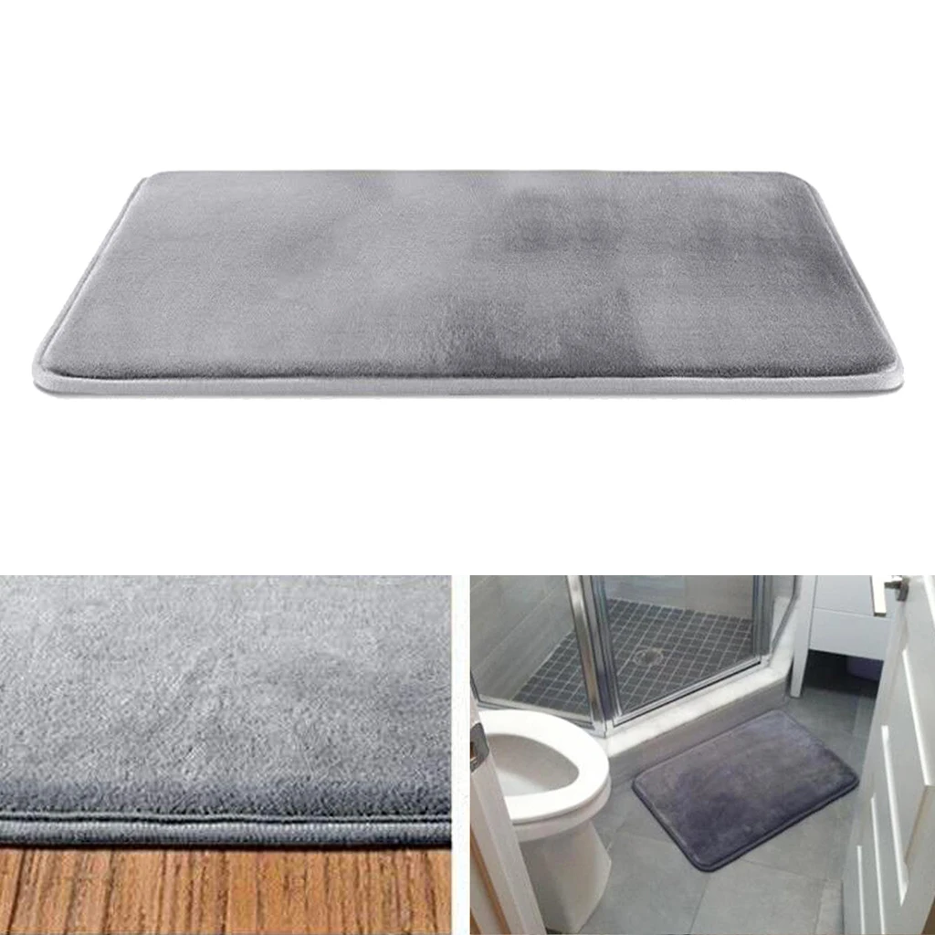 1pcs Soft Memory Foam Bath Mat Non Slip Absorbent Velvet Bathroom Rug Carpet Home Kitchen Hotel Carpet Multi-color
