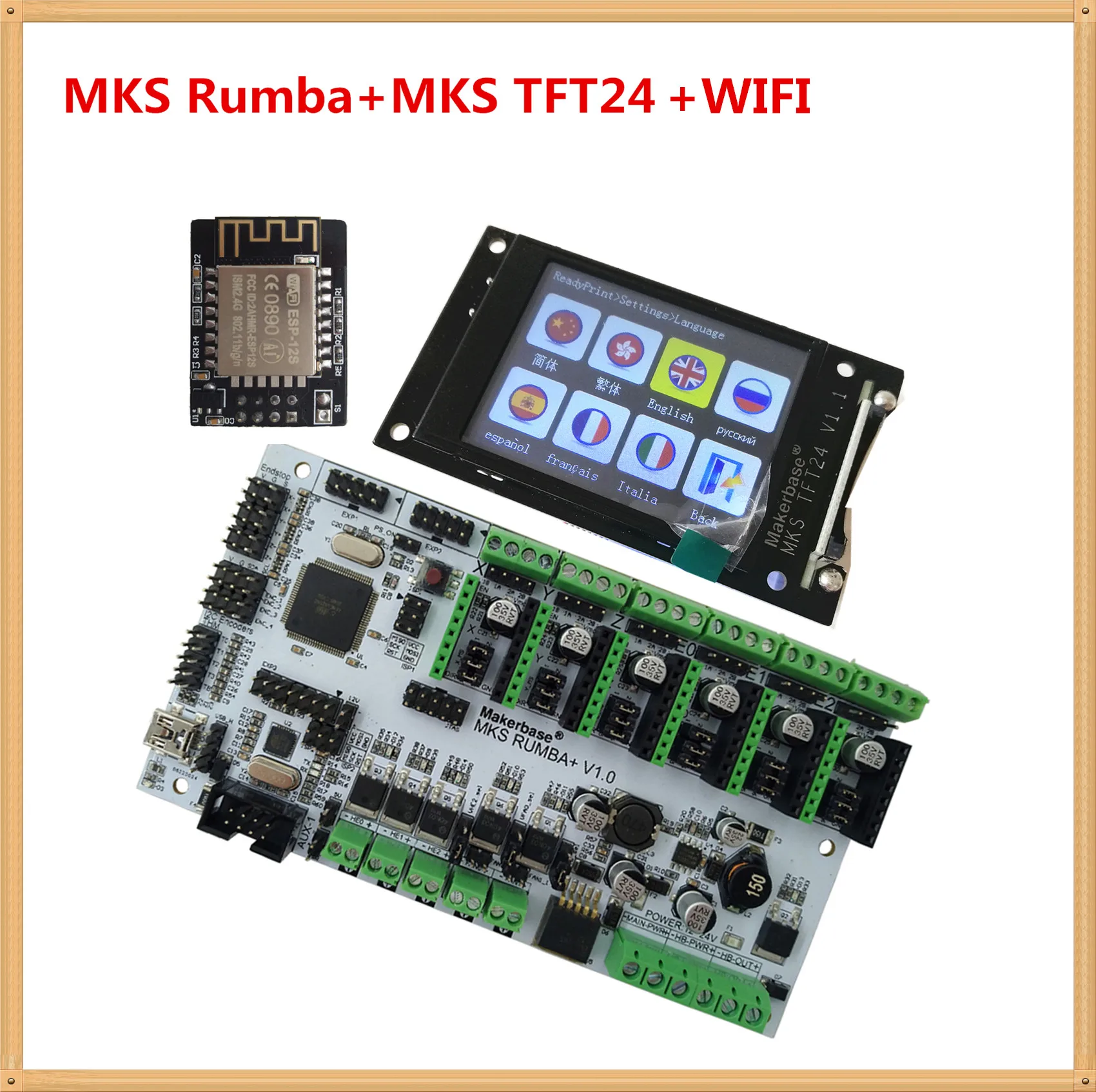 Материнская плата для 3D принтера MKS Rumba+ MKS TFT24 дисплей 2,4 дюймов сенсорный экран ЖК-контроллер карта румба-плата электронный diy комплект