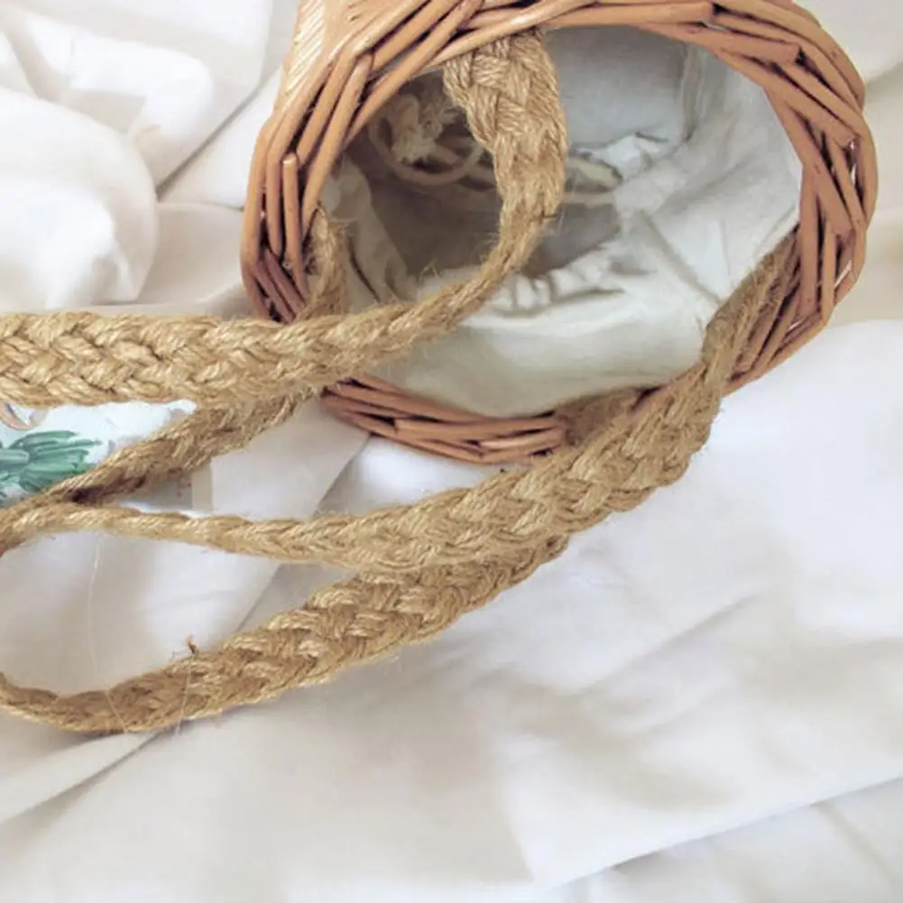 Rieten Tas Rotan Crossbody Tassen Voor Vrouwen Kleine Rieten Mand Zomer Strand Tas Met Katoenen Zak Handgemaakte Schouder Strozak