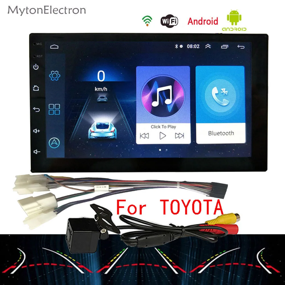 2Din Android стерео Bluetooth gps навигация wifi стерео видео 7 дюймов авто кран ПК настольный Универсальный Автомобильный мультимедийный плеер - Цвет: TOYOTA Dynamic cam