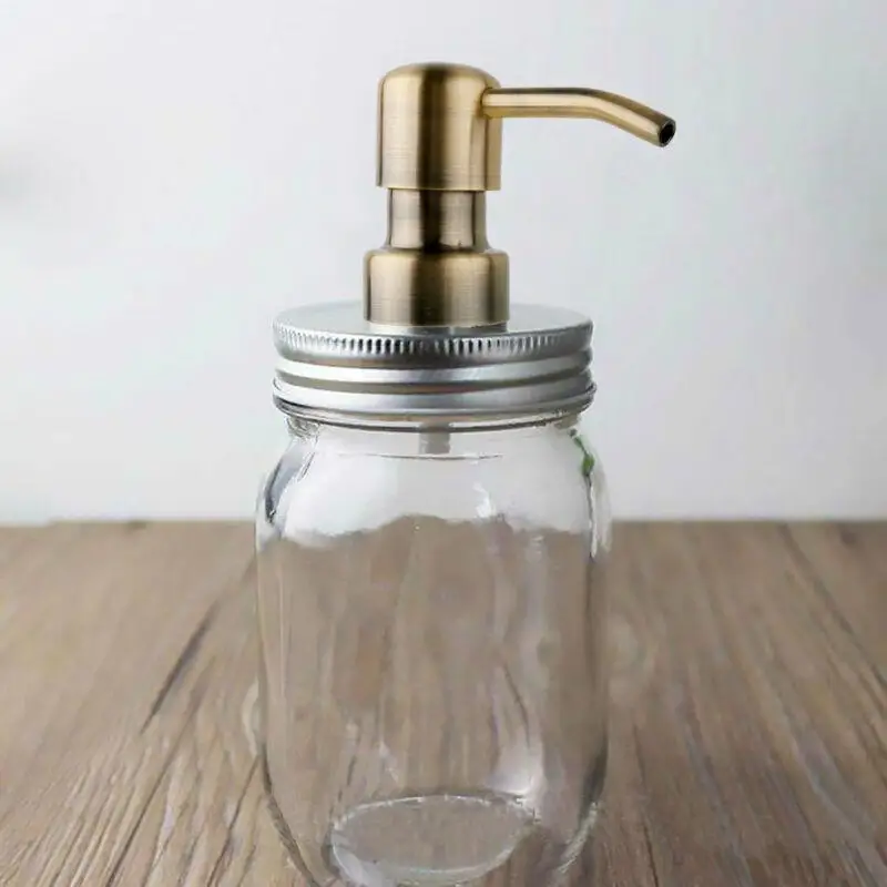 Lotion Pump Head Liquid Dispenser Bottles Jars DIY Metal Tube Bathroom