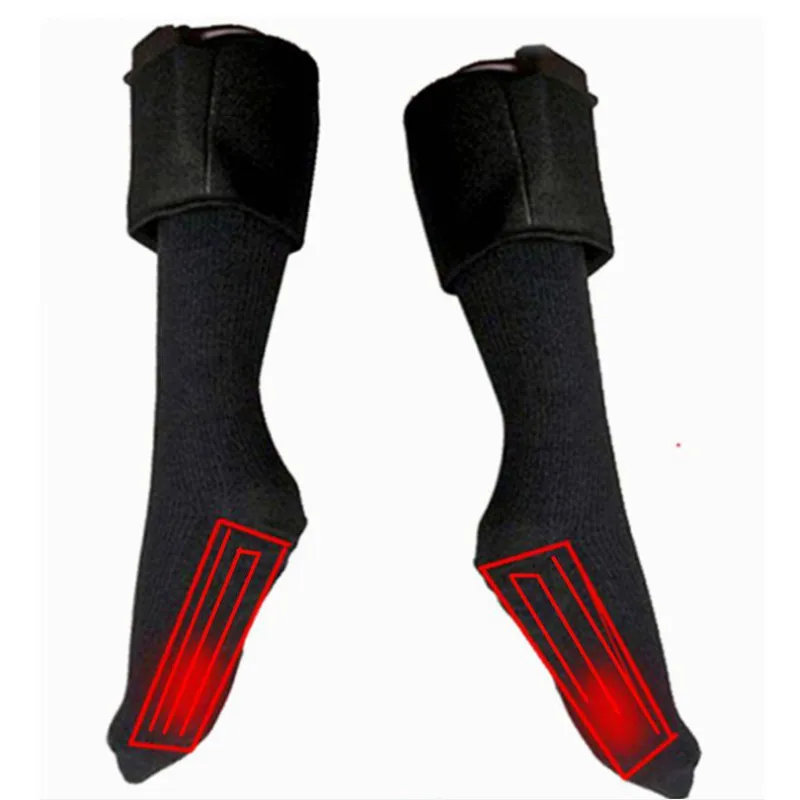 Уличные спортивные носки с подогревом на батарейках, унисекс, с электрическим подогревом, длинные носки, зимние теплые носки для ног, теплые хлопковые носки