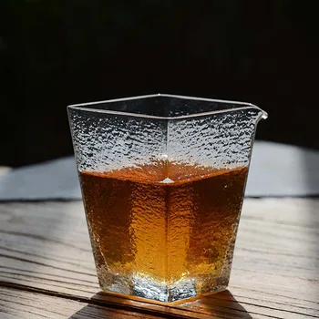 

200ml Japanese Heat-Resisting Glass Hammer Square Tea Cup Fair Cup Kung Fu Tea Set Tea Sea Transparent Gongdao Coffee Milk Mug