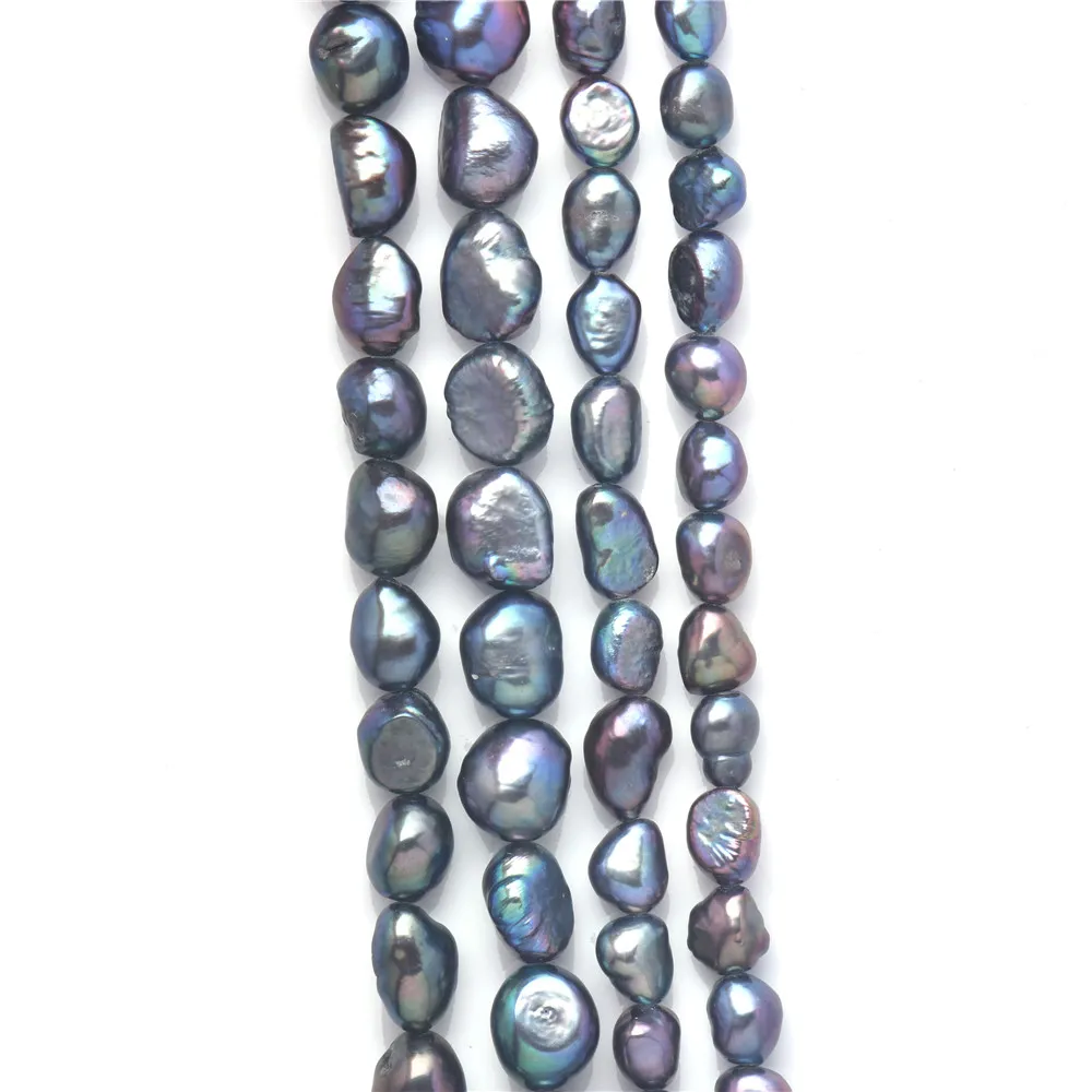 3-10mm Barock Perle Pfau Blau Natürliche Echt Perle Für Halskette Ohrring Armband Schmuck Machen 14" – Detail 16