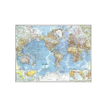 

Vintage World Map Posters and Prints Wall Sticker Classic Edition Physical World Map Painting for School Office Home Supplies
