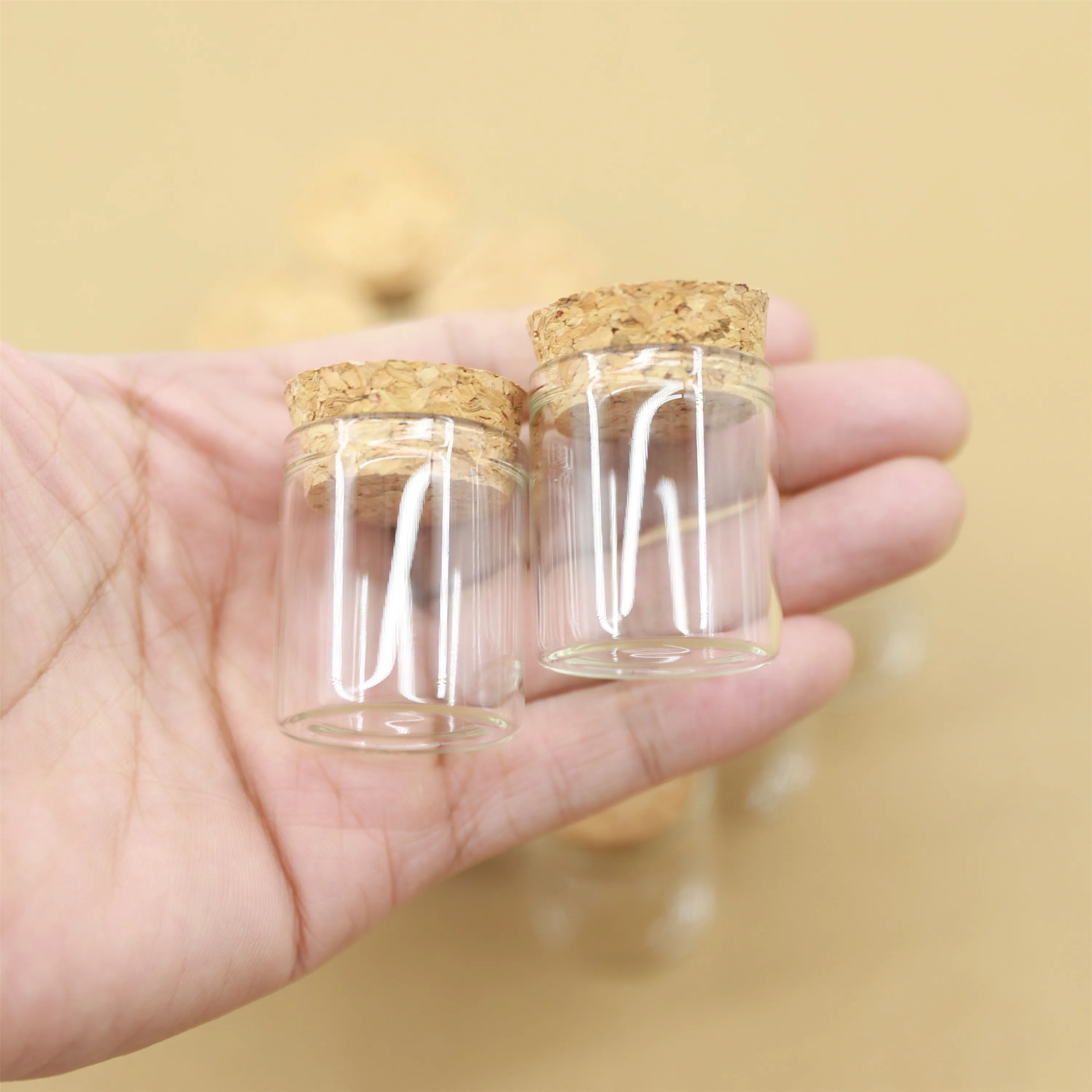 24 pcs/lot 12ml 24*30*35mm Small Glass Bottle Cork Stopper Spice Bottles Container Sealed Glass jar Vial Bottle Stopper 3