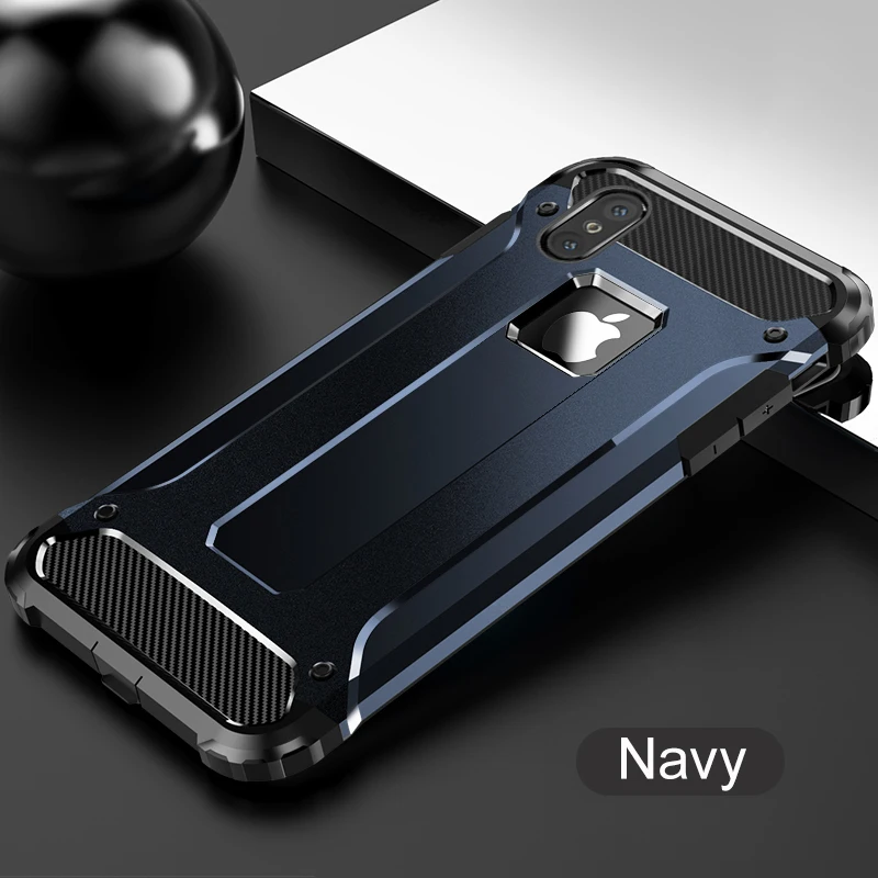 Гибридный защитный чехол для iphone 7 8 6 6s Plus XS MAX X 10 XR 5 SE военный уровень PC + ТПУ мягкий