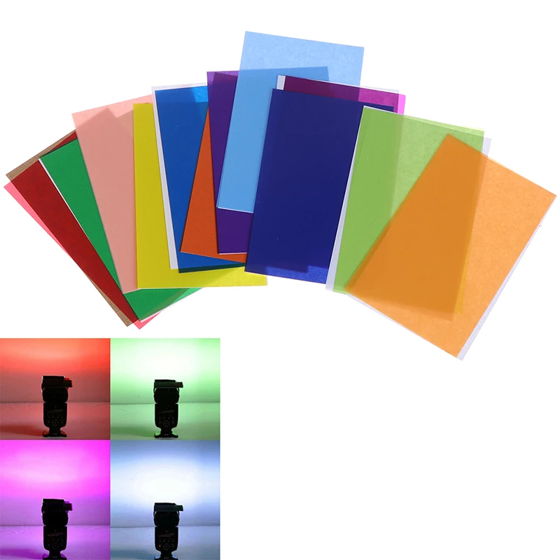 Filtros de Color para cámara de fotografía, filtro de difusor de Flash, difusora de estudio, de iluminación cámara de fotografía, 12 colores/juego|Filtros de cámara| - AliExpress