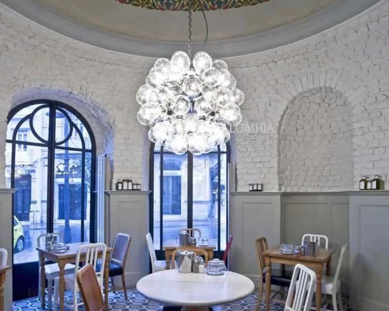 Taraxacum bubbles Pendant Lights Glass Mirror Ball Hanging Lamp Kitchen Modern6