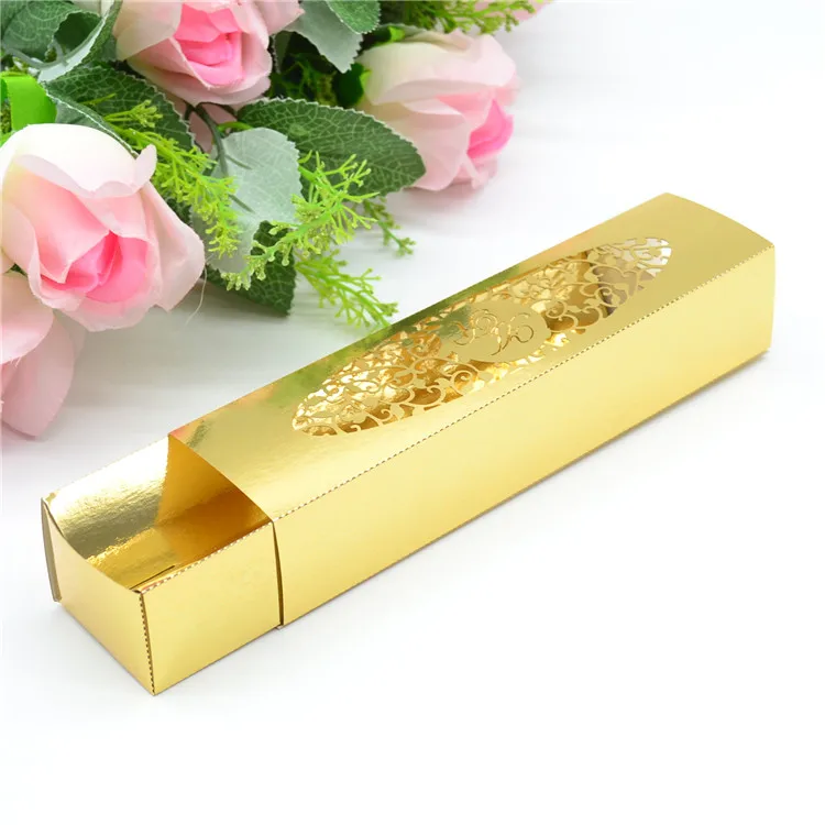 Золотой цвет лазерной резки Персонализированная Коробка свадебных приглашений