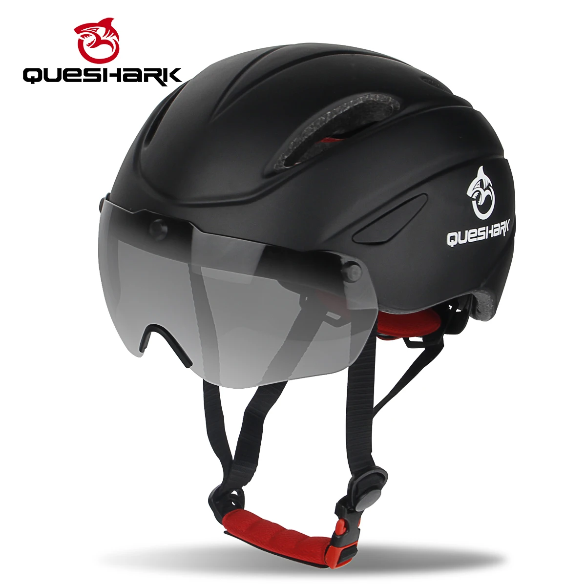 Buy QUESHARK Aero Goggles Bicycle Helmet Safety Racing Cycling Helmets Mountain Road Bike Helmets with Windproof Glasses