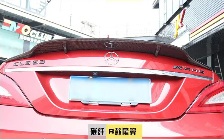 High Quality CARBON FIBER REAR WING TRUNK LIP SPOILER FOR Mercedes Benz W218 CLS300 CLS350 CLS63 2012- R STYLE