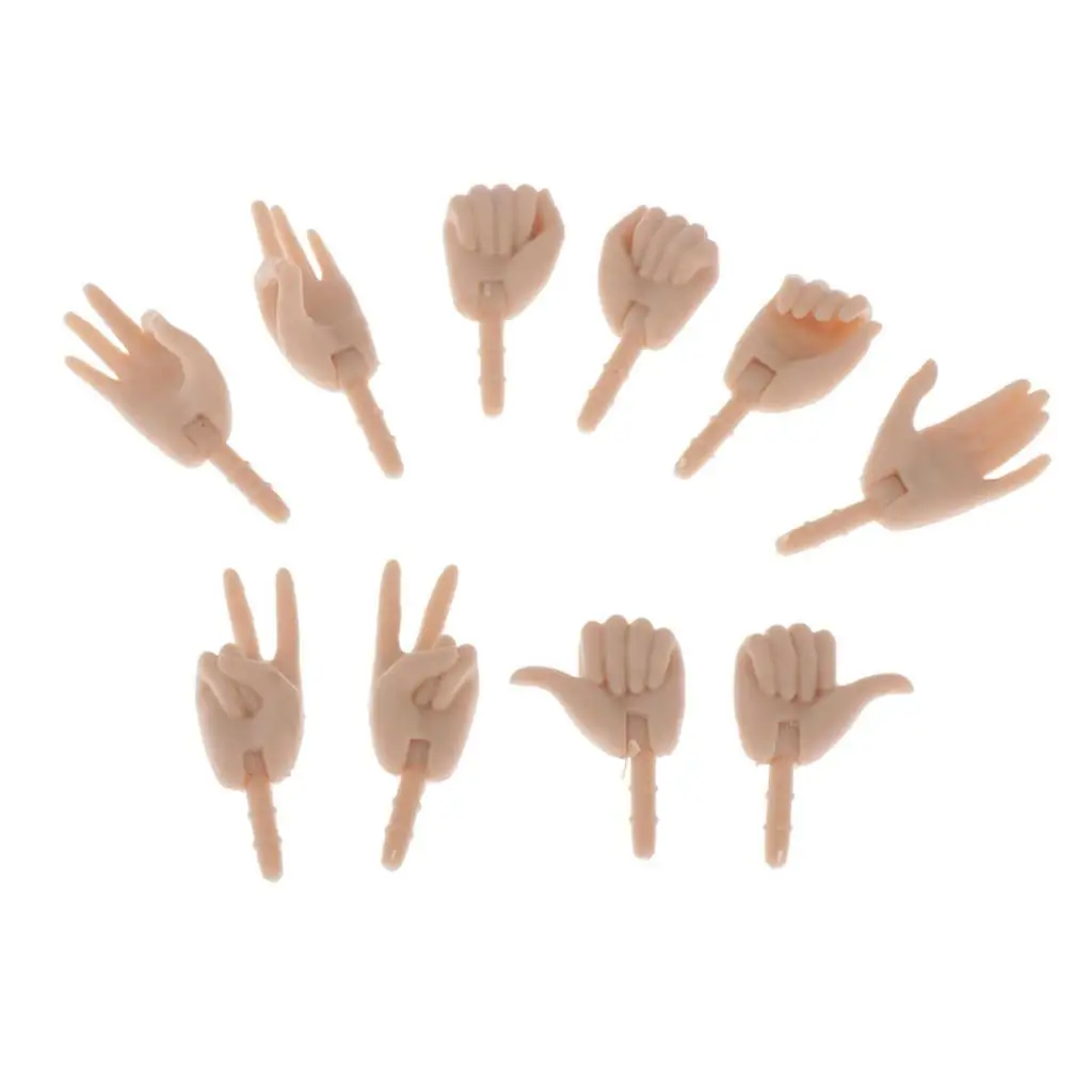 5 Pair Poseable Doll Hand Group For 12inch Girl Doll Replace Body Parts