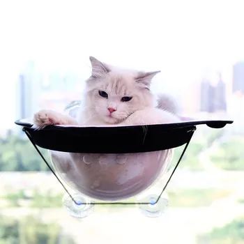 

Round Cat Bed House Soft Suction Cup Cats Window Bed Creative Cats Resting Seat with Space Hood Bed Mat Cat House Animals Sofa