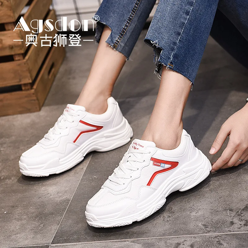 

Dad Athletic Shoes INS Ultra-huo gang-Style 2019 Thick Bottomed Online Celebrity Harajuku Versatile Korean-style Ulzzang White S