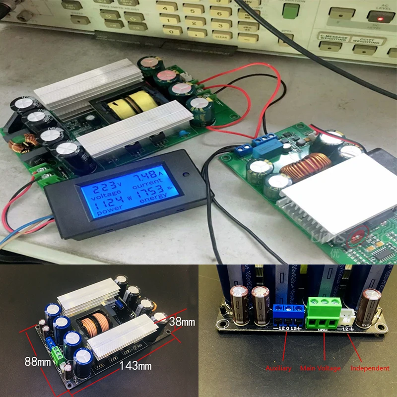 Módulo de Alimentação Tensão de Saída do Amplificador Nova Entrada Ac200-240v Llc Suave Comutação 35v 45v 50v ± 55v 60v 70v 1000w - 1500w - Image 6