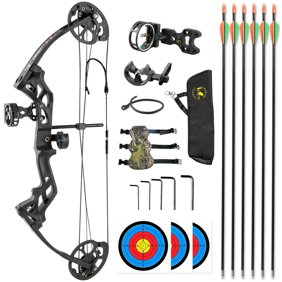 Topoint Archery M3 Composite Bow Set For Beginners Junior Childrens Bow