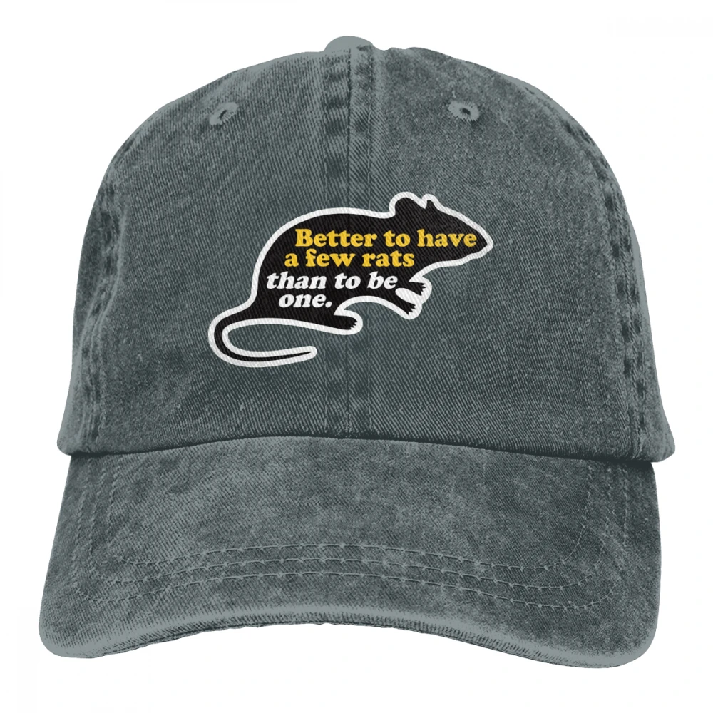 Лучше иметь несколько крыс, чем один Casquette черный унисекс Мужские Женские джинсовые бейсболка с ремешком кепки Регулируемый Гольф папа шляпа
