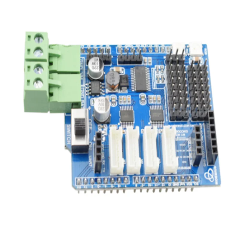 

Newest 4 Channel Motor Driver Board Compatible with Arduino for Smart Mecanum Wheel Robot Car Chassis