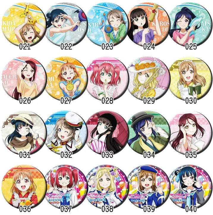 ZXFJXR 1 шт. 58 мм аниме Love Live Sunshine Aqours акриловые Значки для шпиллы Chika брошь значок |