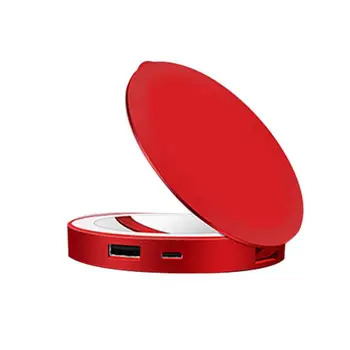 

Portable Double-sided Makeup Mirror with Lamp Charging Mini-LED Portable Makeup Folding Gift Mirror USB Power Supply 3 Colors