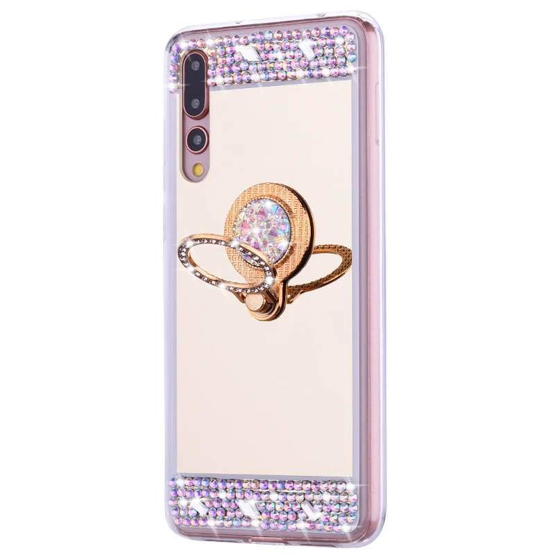 Зеркальный чехол с кольцом для Huawei P20 lite P smart Z 2019 P10 plus honor 8X 8 7A 8A 9 10 Mate 30 20 Pro