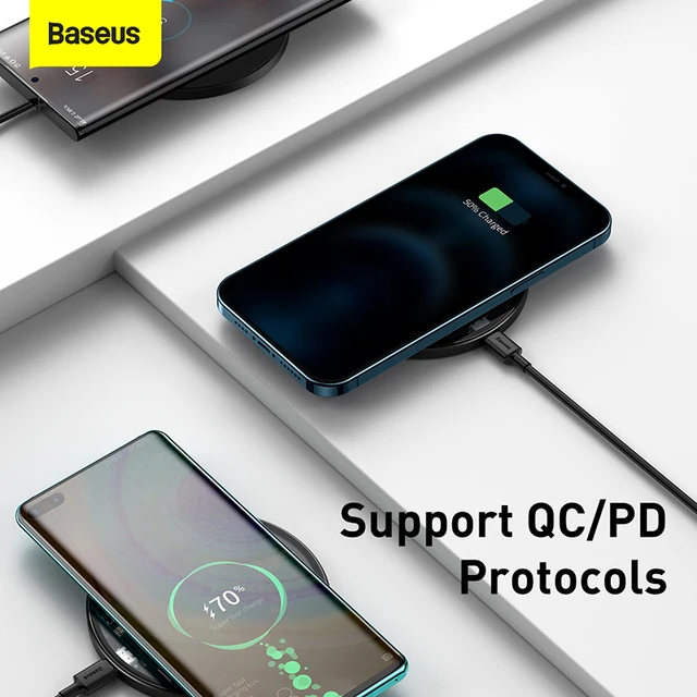 Baseus 15W Qi Wireless Charger for iPhone 13 12 Pro Max Xs Induction Fast Wireless Charging Pad for Samsung Xiaomi mi 10 HuaWei 5