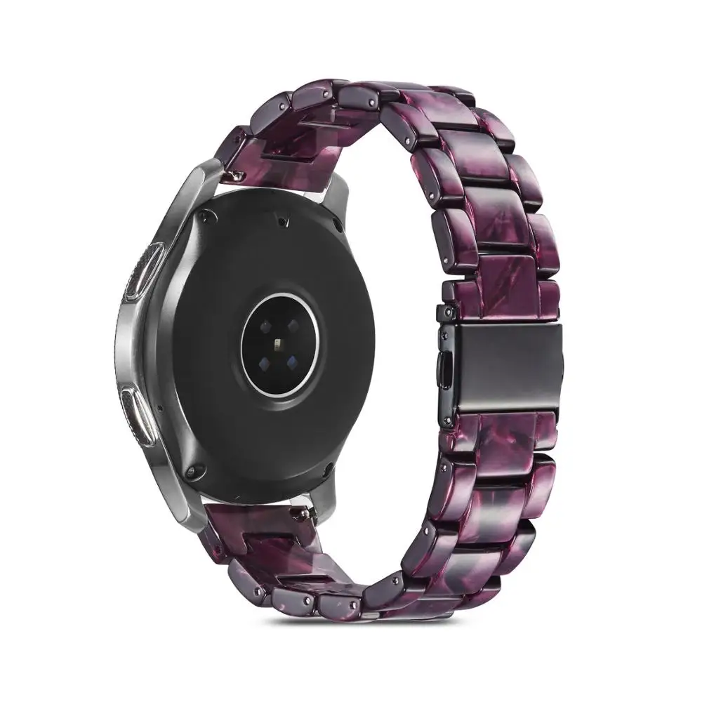 22 мм ремешок для часов из смолы для samsung galaxy 46 мм gear s3 ремешок из нержавеющей стали с пряжкой huawei gt ремешок для часов - Цвет ремешка: purple