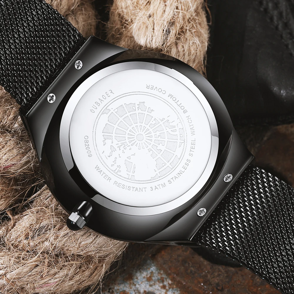 Men Watch Quartz Watches Mens Fashion Business Man Wristwatch Stainless Steel Strap Top Brand Luxury OUBAOER Waterproof Clock